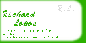 richard lopos business card